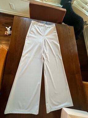 Wide-Leg High-Rise Women's Pants in Light Taupe